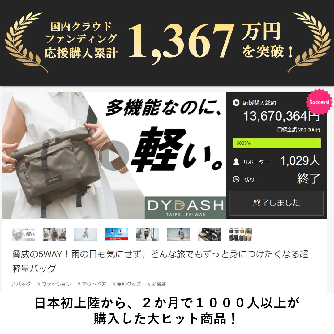 Rollite多機能バッグ 改良版【新品・送料無料・3営業日以内に発送】