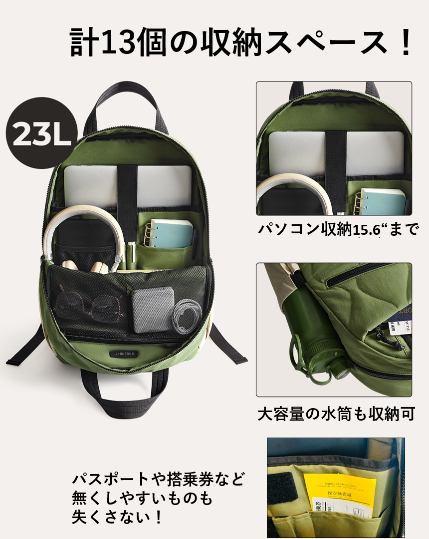 わずか500g！疲れ知らずの超軽量。かわいいのにたくさん入る【フェザーライトバッグ 23L】※3月4日まで1,000円OFF